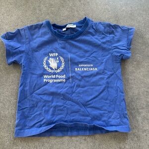 Balenciaga Blue Short Sleeve Tee with Logo